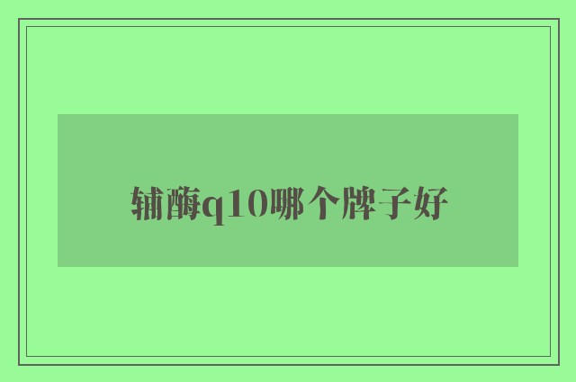 辅酶q10哪个牌子好