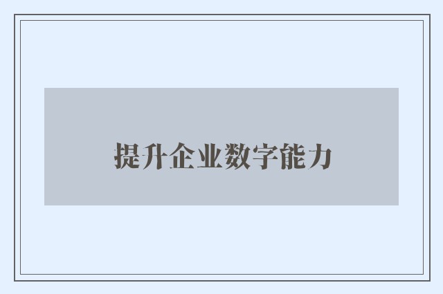 提升企业数字能力