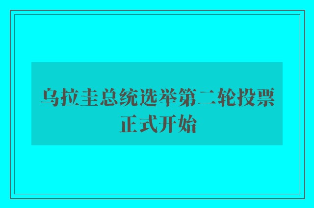 乌拉圭总统选举第二轮投票正式开始