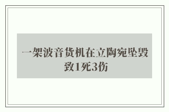 一架波音货机在立陶宛坠毁 致1死3伤