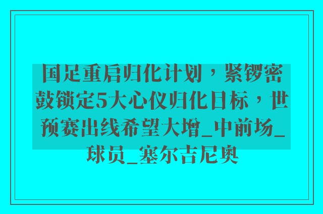 国足重启归化计划，紧锣密鼓锁定5大心仪归化目标，世预赛出线希望大增_中前场_球员_塞尔吉尼奥